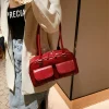 rétro rouge femmes sacoche hobo sac en cuir verni multi poche luxe concepteur sac à main femme épaule sous les bras sac fourre tout sacs à main