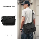 Sac carré de mode sacs à bandoulière pour hommes d&rsquo;affaires sac de messager décontracté rabat masculin sac à bandoulière léger de luxe pour hommes