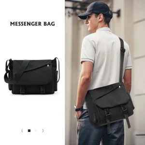 Sac carré de mode sacs à bandoulière pour hommes d&rsquo;affaires sac de messager décontracté rabat masculin sac à bandoulière léger de luxe pour hommes
