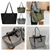 Sac fourre-tout en nylon pour femme, grande capacité, initié, sac à main cartable avec fermeture éclair, document solide pour le travail, le voyage, le shopping