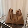 sac à main marron en cuir souple pour femme, sac à main de grande capacité, fourre tout décontracté pour femme, sac à main initié, mode de luxe
