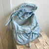 sac à bandoulière avec nœud pour femmes, sacoche de loisirs à proximité froncée, sangle wstring, document solide, mignon, mode initiée, sac à main féminin, 03