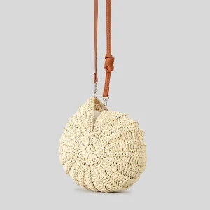 Sac à bandoulière en tricot au Crochet, sac à bandoulière tissé à la main avec chaîne de perles pour femmes, sac à main Compact élégant et délicat Sac à bandoulière en tricot au Crochet, sac à bandoulière tissé à la main avec chaîne de perles pour femmes, sac à main Compact élégant et délicat