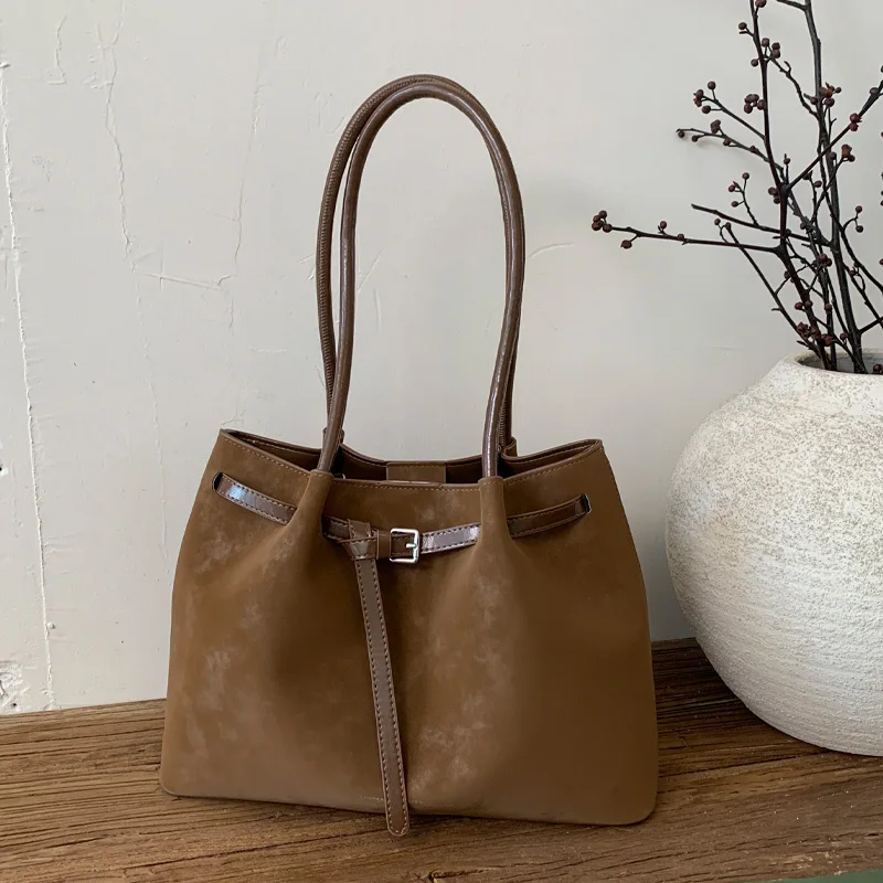 sac fourre tout vintage pour femme | cuir pu léger de couleur unie | grand sac avec fermeture à glissière pour les déplacements quotidiensshopping