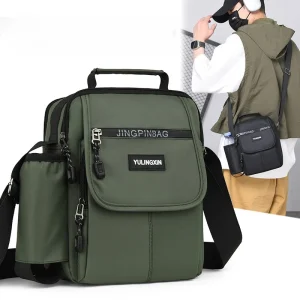 Sac à bandoulière carré sportif pour hommes – Sac à bandoulière durable de style universitaire à côtés souples avec poches multifonctions