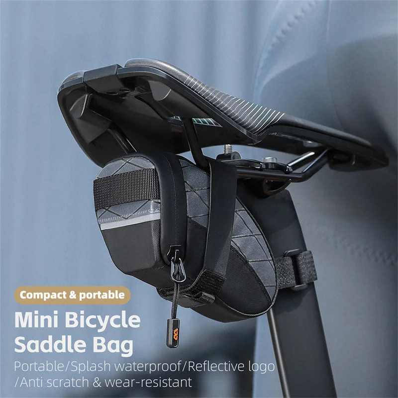 west biking – sac de selle de vélo, mini sac de rangement d'outils portables en pu, sac de siège arrière réfléchissant, sac d'équitation étanche 3d
