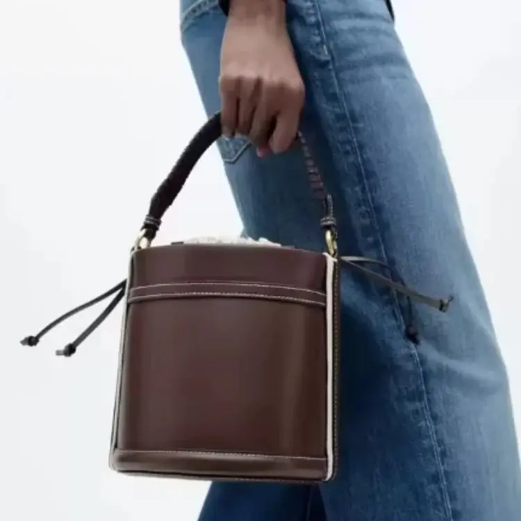 sac seau à la mode, sac de plage en paille d'été, sacs à main de voyage décontractés pour vacances, sac à bandoulière de loisirs en plein air pour femmes