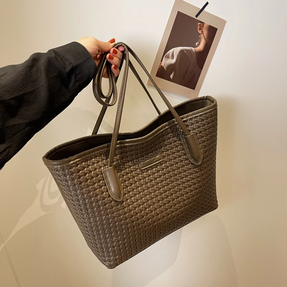 sac fourre tout grande capacité pour femme, design simple et décontracté, version coréenne, peut être utilisé comme sac à bandoulière, travail commconsulto