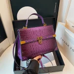 Sac à main violet de luxe classique pour femmes, sac à bandoulière de styliste de bonne qualité en cuir Pu solide, petit sac carré, nouvelle collection 2025