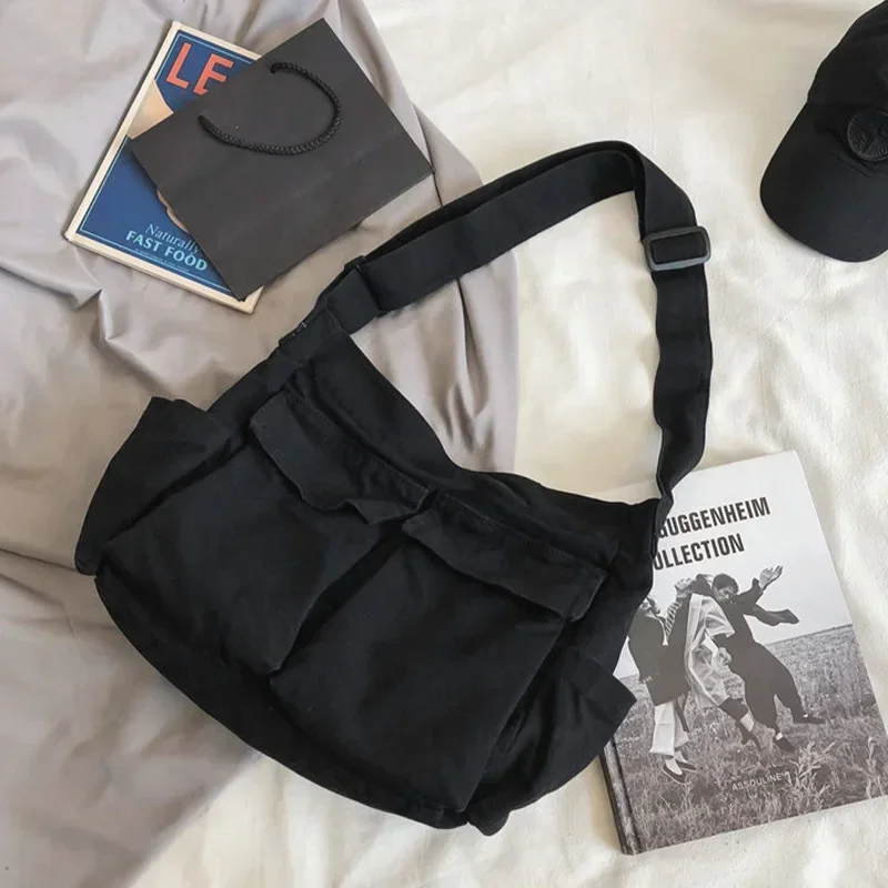 sacs de messager d'école pour femmes pour femmes épaule dames sac à main de créateur solide grande capacité décontracté toile épaule femme sacs