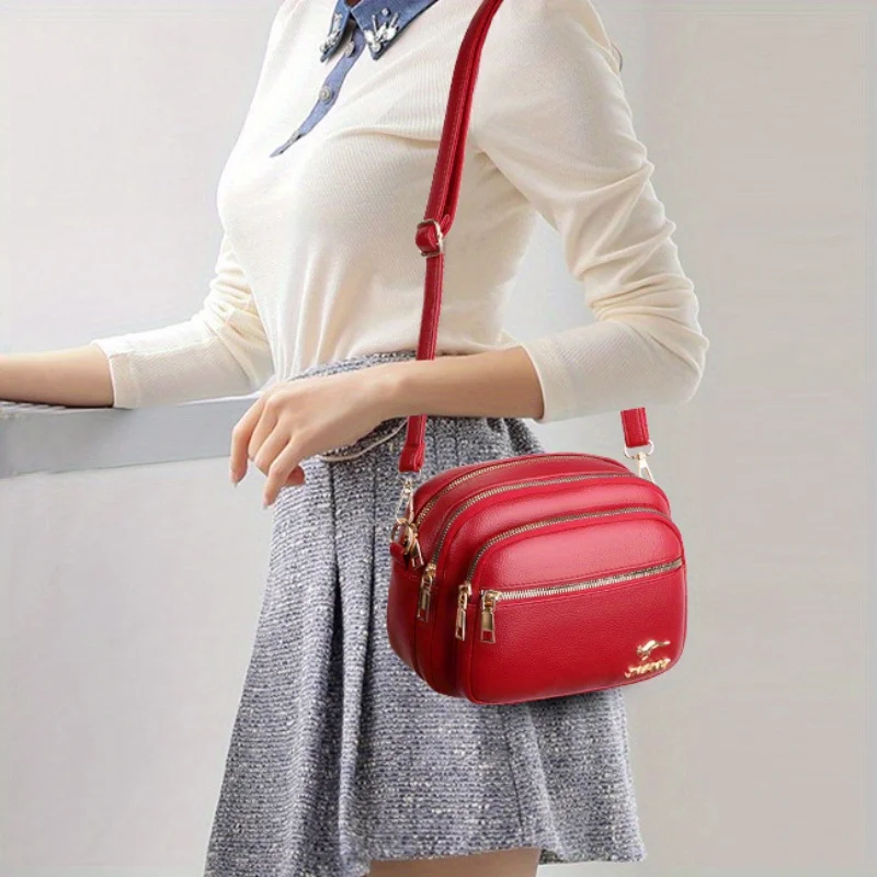 sac à la mode multicouche pour femmes, sac à bandoulière polyvalent, grande capacité pour les déplacements quotidiens du travail.