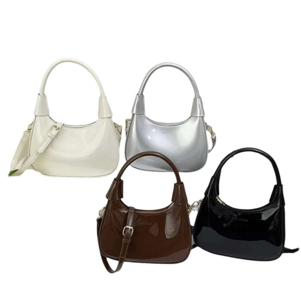 sac fourre tout classique en pu pour femmes, sac hobo élégant de grande capacité, sac sous les bras français en polyester anti éclaboussures, texture d'eau