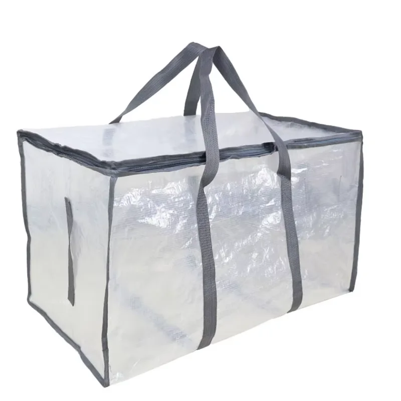 sac de rangement de couette de grande capacité, sac de tri de vêtements de couette transparent, sac d'emballage mobile pour bagages, artefact spécial