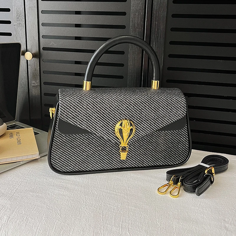 sac à main messager chic en cuir pour femmes, minimaliste, vintage, unique, couleur unie, grande capacité, à l