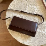 Sac à Main Carré en Cuir PU pour Femme, Simple, Solide, Doux, Rétro, Mode, Sous les Bras, Décontracté