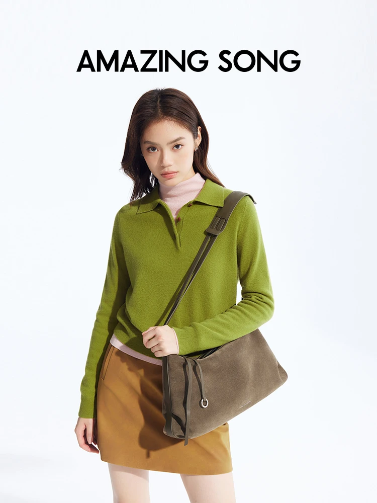 incroyable chanson beignet hobo sac daim automne et hiver nouveau style rétro