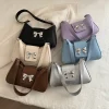 hobo sac à main en cuir pu avec nœud mignon pour femme, pochette y2k, sac fourre tout pour le travail, le shopping, les voyages