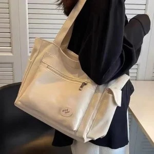 Sac à bandoulière en toile pour femmes, fourre-tout de grande capacité pour étudiantes, sac à main de banlieue, nouvelle collection 2024