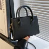 Elegant Black Handbag with Dual Handles, Chic Crossbody Bag, Retro Stylish Tote Small Bag for Women Girls Daily Use, Work, Party Elegant Black Handbag with Dual Handles, Chic Crossbody Bag, Retro Stylish Tote Small Bag for Women Girls Daily Use, Work, Party