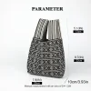 sac à main tricoté avec lignes de style bohème et design de couleurs contrastées, tissu pliable et durable, adapté à toutes saisons, convient aux téléphones mobiles, clés, cosmétiques rouge à lèvres, bouteilles d'eau, choix parfait pour les vêtements de travail quotidiens, les voyages et les vacances, convient toutes les saisons