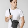 sac à bandoulière carré décontracté pour hommes, couleur unie, sac de poitrine simple, multifonctionnel multi poches, sac banane en nylon pour randonnée