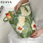 Sac seau de grande capacité pour femmes, sac à main tendance, rangement à bandoulière décontracté avec joli Design floral, sens Premium
