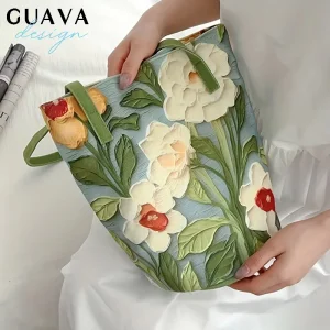 Sac seau de grande capacité pour femmes, sac à main tendance, rangement à bandoulière décontracté avec joli Design floral, sens Premium Sac seau de grande capacité pour femmes, sac à main tendance, rangement à bandoulière décontracté avec joli Design floral, sens Premium