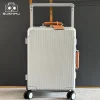 Imu-Valise de voyage à poignée large pour hommes et femmes, bagage à main, cadre en aluminium PC, valise à roulettes, 20, 24