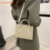 Sac à main en paille tissée pour femmes, sacoche solide, sangle ajustable, été 2024