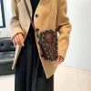 sac à main gothique en forme de cercueil de grande capacité, sangle réglable, toile d'araignée, sac hobo en cuir pu, halloween