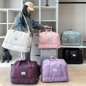 Sac à bagages léger, sac de voyage de grande capacité, fourre-tout de sport, sac de nuit à bandoulière pour week-end Sac à bagages léger, sac de voyage de grande capacité, fourre-tout de sport, sac de nuit à bandoulière pour week-end