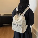 Sac pour femme en tissu lavé, disponible en plusieurs couleurs, sac à dos de grande capacité, fourre-tout à bandoulière simple, polyvalent, léger, sac à dos décontracté