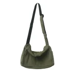 Hobo-Sac en toile souple pour femme, sac en tissu souple, sac latéral Messenger pour ordinateur portable, livre scolaire de taille moyenne, notifications initiées