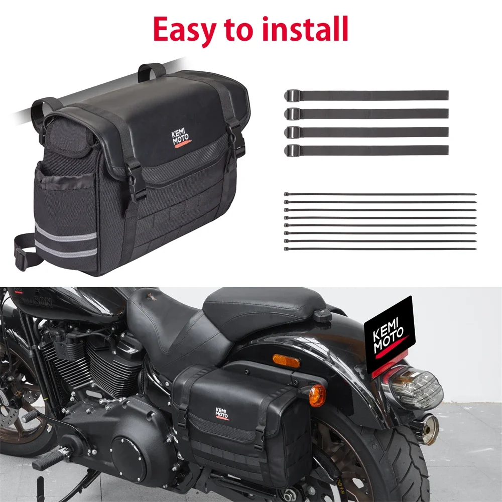 sac de selle de moto 12l, sac arrière latéral universel, sacs de voyage d'équitation avec housse de pluie, sac de siège arrière, accessoires de sacoche