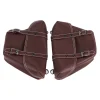 1 paire de sac de selle latérale de moto en cuir pu classique outil de moto sacoche pour universelle café racer honda cb personnalisé japstyle