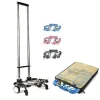 voiture à bagages entièrement pliante en acier inoxydable, capacité portante de 30kg, chariot facile à transporter, valise, cartables, caddies