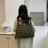 sac fourre tout matelassé pour femme, rembourré, initié, multi poches, sac à bandoulière, sac à main cartable, travail, voyage