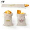 sac à pain en lin réutilisable, baguette en coton, sac de rangement à cordon de serrage, pain fait maison, frais, écologique, maintien pour baguette