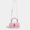 super beau sac à main en bambou rétro marque sac de selle nouveau sac pour femmes haut de gamme exquis luxe rose serrure en cuir sac à bandoulière