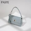 nouveau mode d'été épaule bandoulière sacs carrés petit bleu beige couleur plaine cuir de vache femmes sac à main mini