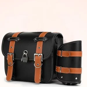 1 paire de sac de selle étanche en cuir PU, sac de moto de grande capacité, Design Cool avec sac de bouteille d’eau, sac latéral de moto 1 paire de sac de selle étanche en cuir PU, sac de moto de grande capacité, Design Cool avec sac de bouteille d’eau, sac latéral de moto