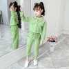 costumes à manches longues pour enfants, vêtements de printemps et d'automne pour filles, ensemble de sport pour enfants, document solide, fjkids 2, grands enfants, 12 ans