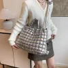 sac fourre tout matelassé pour femme, rembourré, initié, multi poches, sac à bandoulière, sac à main cartable, travail, voyage
