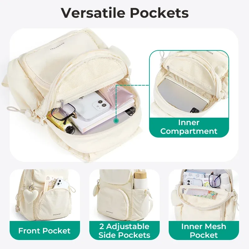 bagsmart mignon sac à dos mini femmes sac à dos décontracté couleur unie cartable pour adolescentes léger portable sac casual