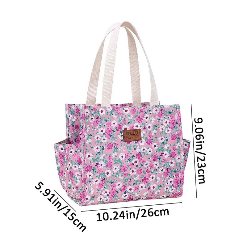 sac fourre-tout à la mode avec boîte à lunch zippée, sac à bento thermique, sac de transport à la main pour employés de bureau et mamans avec enfants