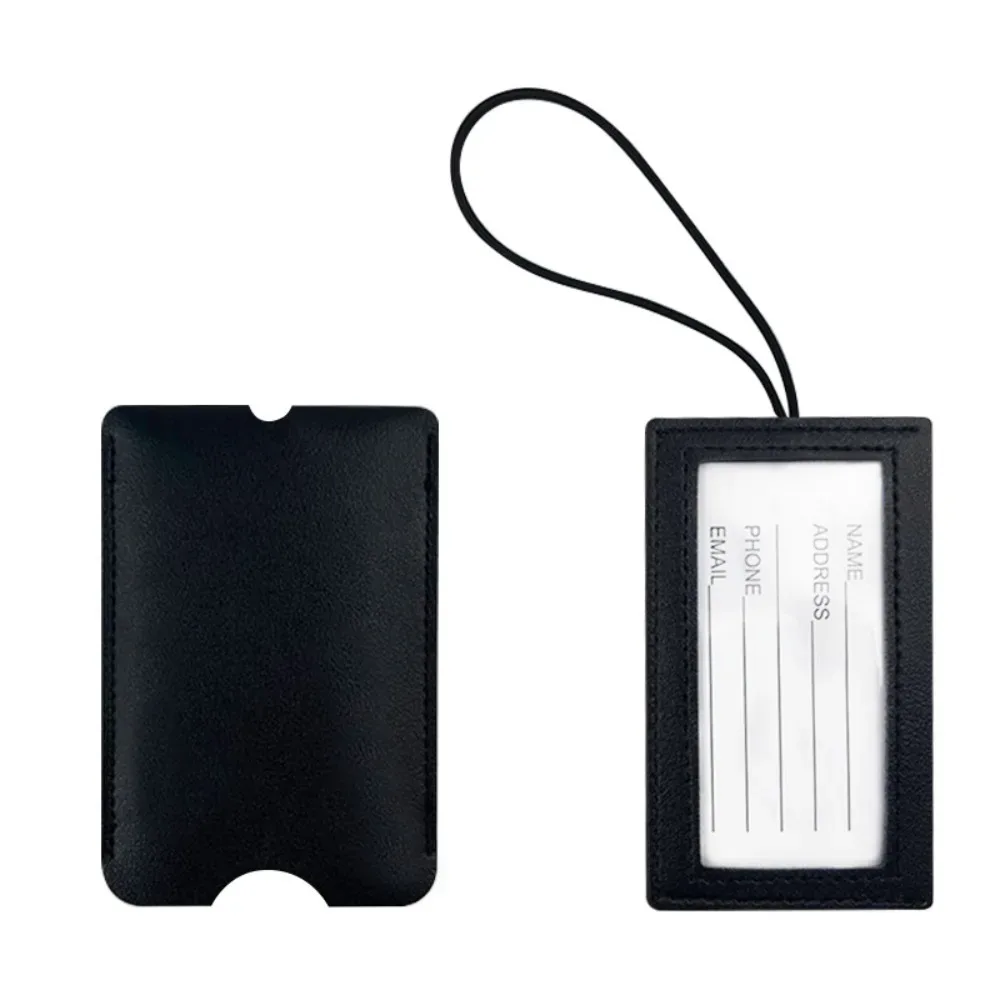 étiquette de bagage en cuir pu, accessoires pour sac à dos, couleur rouge, étiquettes de nom et d'adresse, sangles souples pour étiquettes de bagage, accessoires de voyage