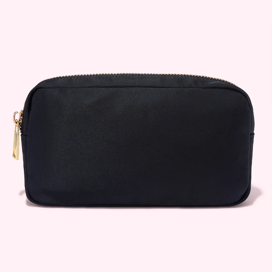 pochette de maquillage personnalisée en nylon rose, imperméable, pour femmes et filles, sac de voyage pour maquillage, organisateur de couleur bonbon, grande capacité