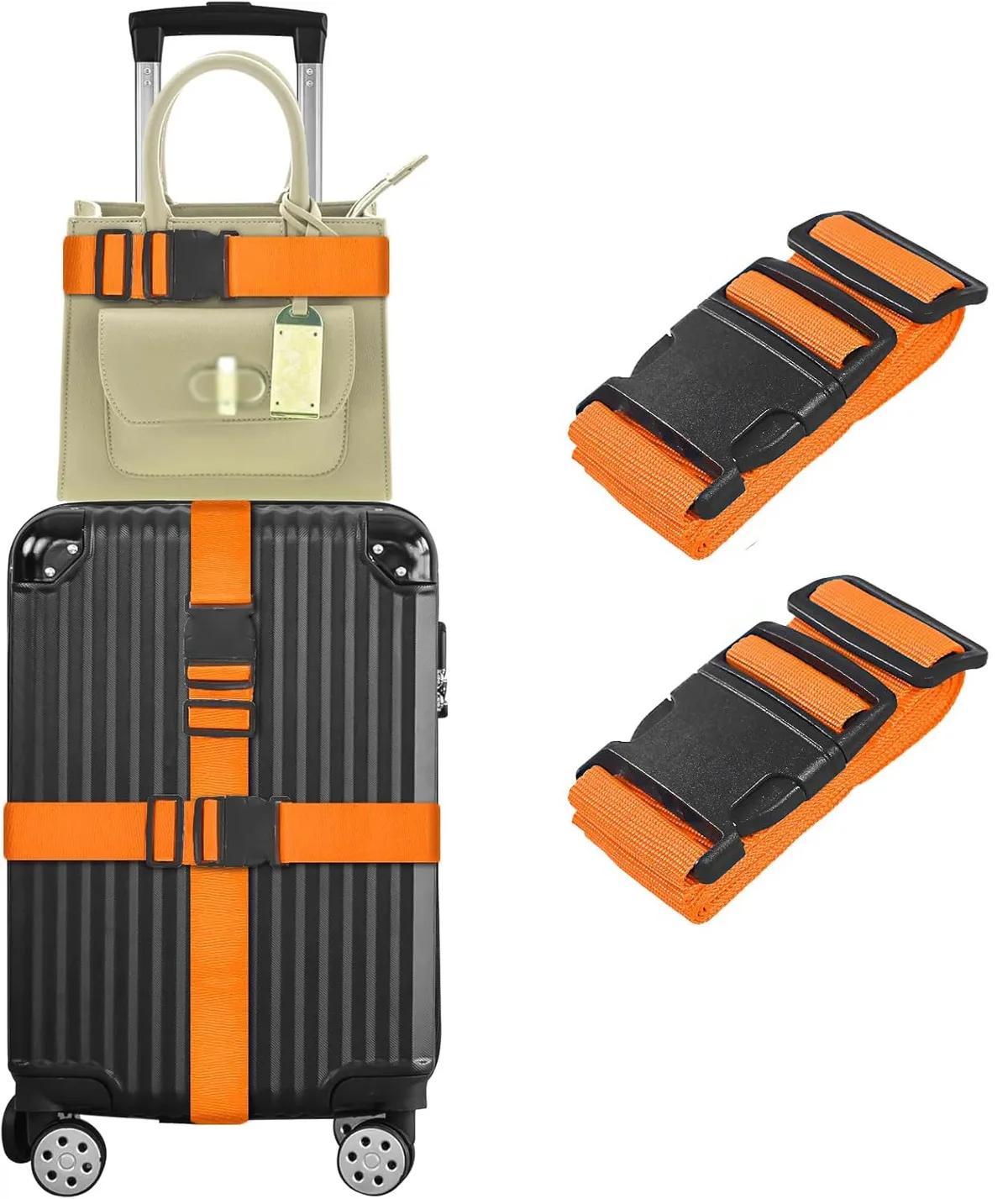 sangles de sécurité réglables pour bagages, ceinture de bagage avec fermeture à boucle, ceinture de bagage pour fermeture de sac de voyage de valise, sécurité des bagages