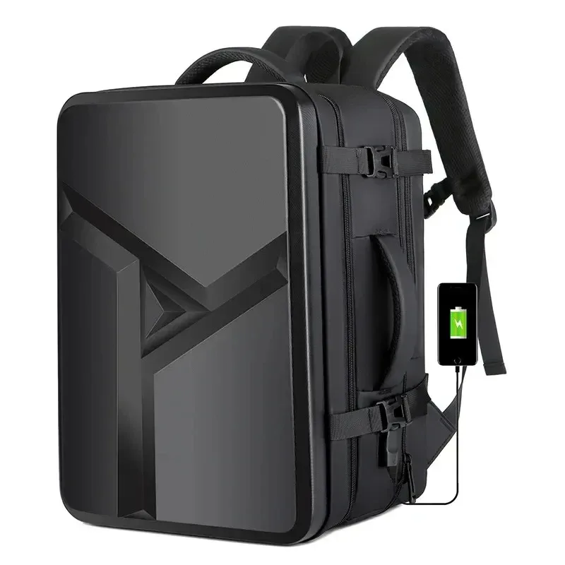Sac à dos rigide pour ordinateur portable 17 pouces pour homme, grande capacité 50L, extensible, étanche, sac à dos de voyage avec chargement USB, Mochilas De Hombre