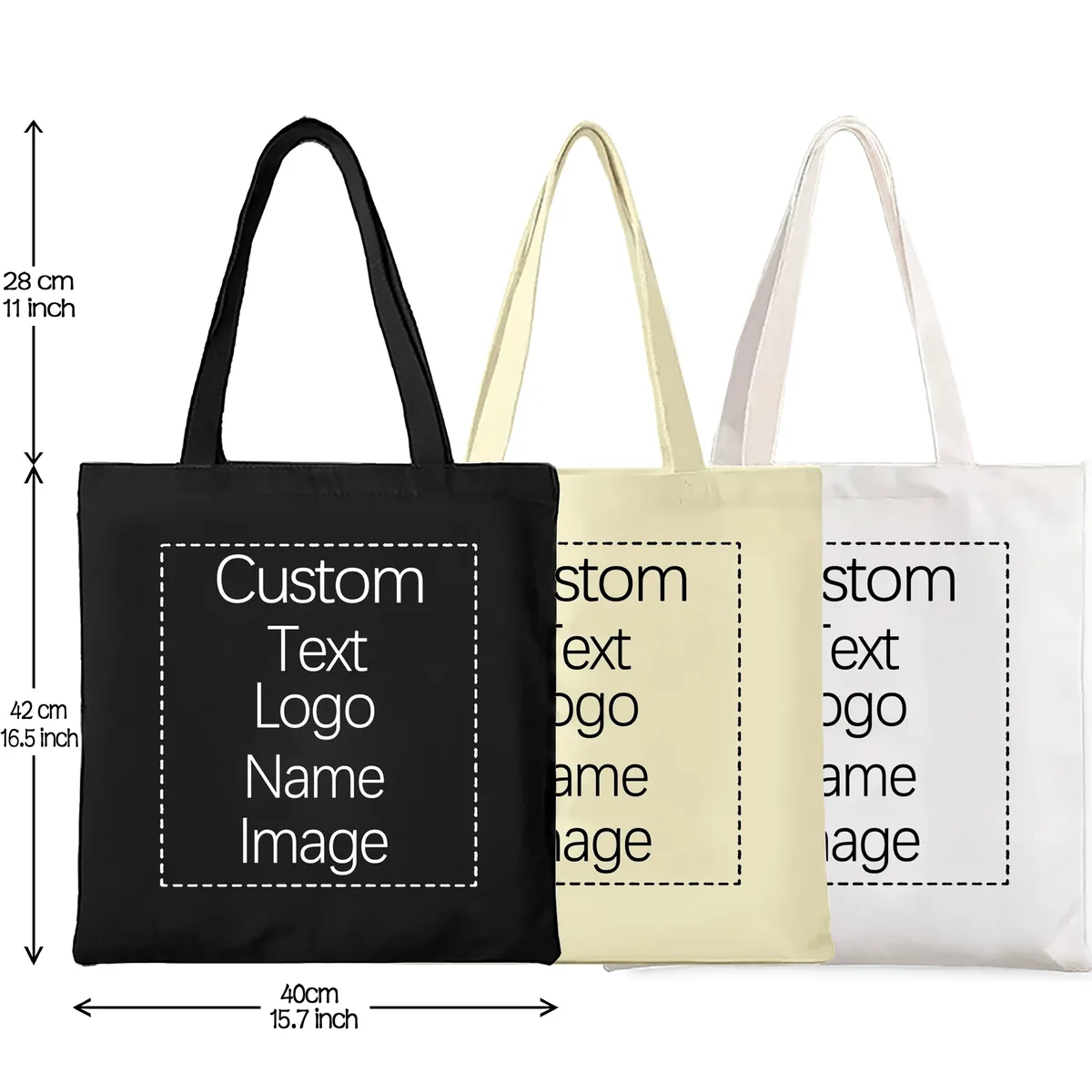 grands sacs fourre-tout en toile 40x42cm personnalisables avec logo, sacs à main réutilisables, cadeau pour demoiselles d'honneur, mariée, étudiants, sac de voyage pour femmes